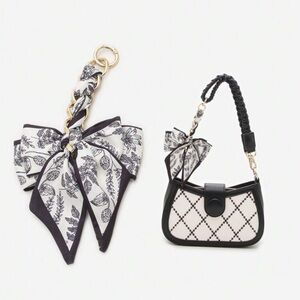 Silk Scarves Key Rings Exquisite Ribbon Bowknot Keychain Bag Pendant Keychain